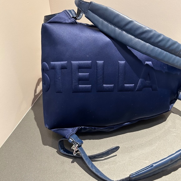 Stella McCartney Blue 'falabella Go' Satin Backpack - Picture 5 of 13
